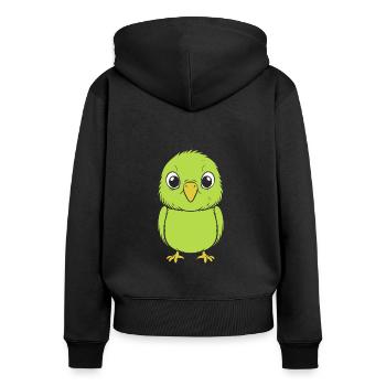 Niedlicher kleiner Wellensittich - Frauen Premium Bio Zip Hoodie - Schwarz - Hinten - Julia (174cm)