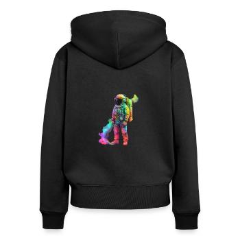 ASTRONAUTE SPECIAL - Sweat à capuche zippé Premium bio Femme - noir - Dos - Julia (174cm)