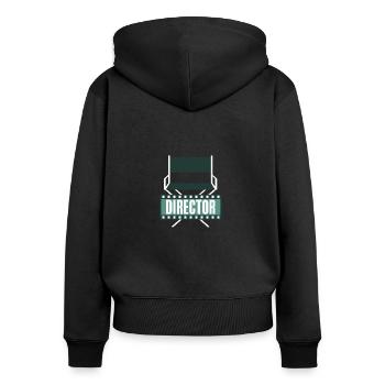 Filmmaking mode on Filmemacher Design - Frauen Premium Bio Zip Hoodie - Schwarz - Hinten - Julia (174cm)