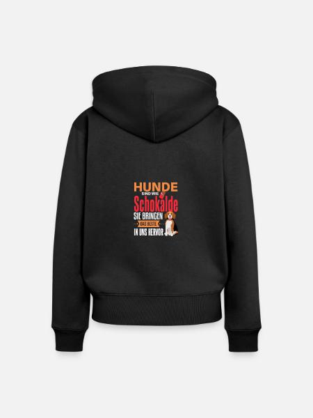 Cooler Hunde Haustier Spruch - Frauen Premium Bio Zip Hoodie - Schwarz