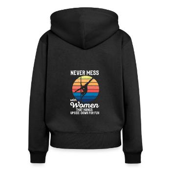Poledance Vintage Pole Tänzerin Stangentanz - Frauen Premium Bio Zip Hoodie - Schwarz - Hinten - Julia (174cm)