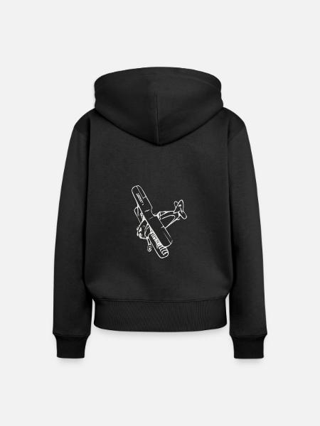 Airplane - Frauen Premium Bio Zip Hoodie - Schwarz
