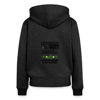 Bauern Proteste Politik Versagen Ampel - Frauen Premium Bio Zip Hoodie - Schwarz - Hinten - Julia (174cm)