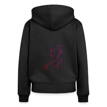 Jogging Race Women Running Cross Country Running - Women's Premium Organic Zip Hoodie - black - Back - Julia (174cm)
