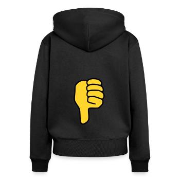 Emoji Thumbs Down Sketch Color - Women's Premium Organic Zip Hoodie - black - Back - Julia (174cm)