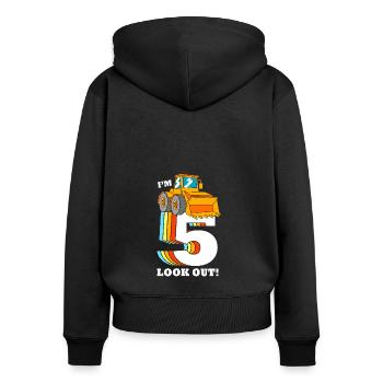 Chantier de la fête d’anniversaire des enfants - Sweat à capuche zippé Premium bio Femme - noir - Dos - Julia (174cm)