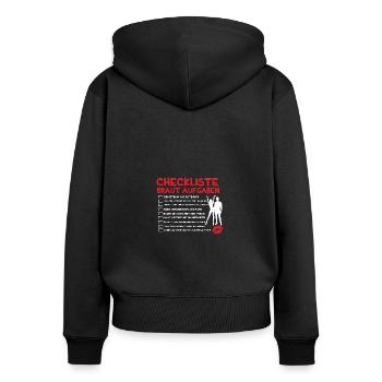 JGA Junggesellenabschied Braut Bride Heiraten - Frauen Premium Bio Zip Hoodie - Schwarz - Hinten - Julia (174cm)