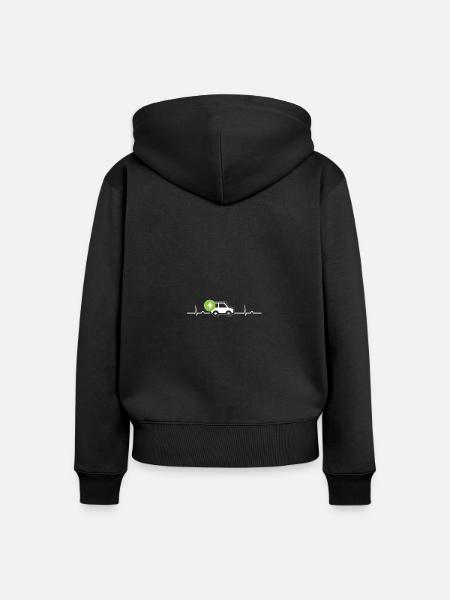 E-Auto Elektrisches Auto Herzfrequenz - Frauen Premium Bio Zip Hoodie - Schwarz