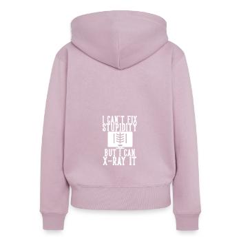 I Can't Fix Stupidity But I Can X-ray It für - Frauen Premium Bio Zip Hoodie - Altrosa - Hinten - Julia (174cm)