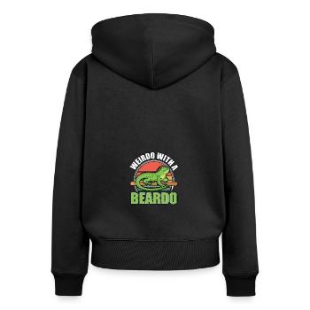 Weirdo With A Beardo Eidechse Gecko Haustier - Frauen Premium Bio Zip Hoodie - Schwarz - Hinten - Julia (174cm)