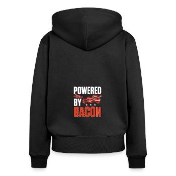 Powered By Bacon For Bacon Lovers - Women's Premium Organic Zip Hoodie - black - Back - Julia (174cm)