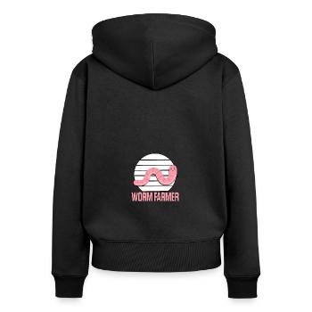 Vermiculteur Vermiculture Vermiculture Élevage de vers - Sweat à capuche zippé Premium bio Femme - noir - Dos - Julia (174cm)