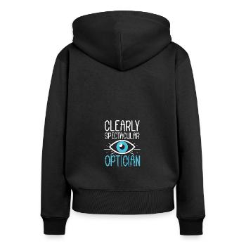 Clearly Spectacular Optician Opticians Optometrists - Women's Premium Organic Zip Hoodie - black - Back - Julia (174cm)