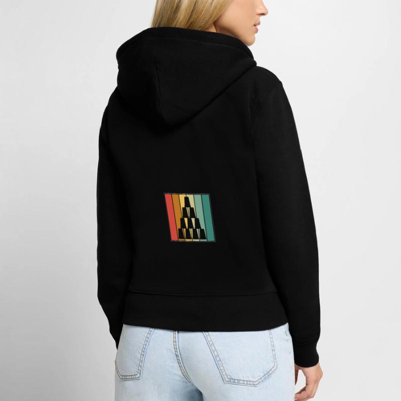 Stack Pyramide Sport Speed Cup Stacker Stacking Frauen Premium Bio Zip Hoodie