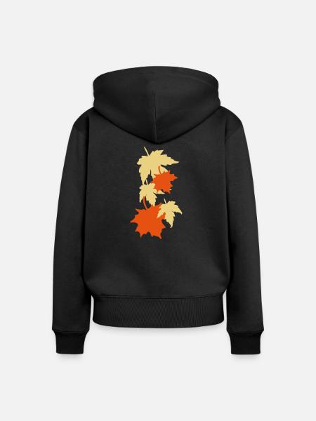 Laub - Frauen Premium Bio Zip Hoodie - Schwarz