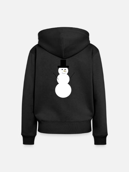 Schneemann - Frauen Premium Bio Zip Hoodie - Schwarz