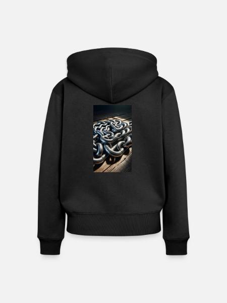 Kette - Frauen Premium Bio Zip Hoodie - Schwarz