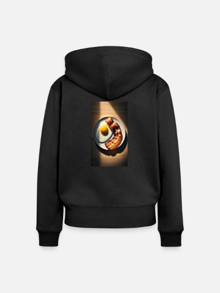 Speck und Eier - Frauen Premium Bio Zip Hoodie - Schwarz