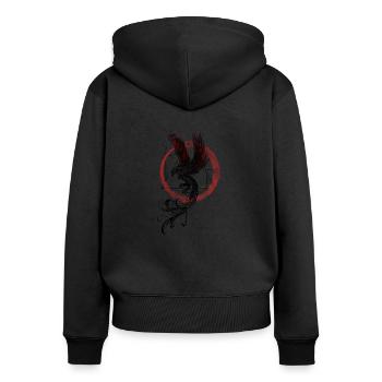 FIRE-HAZARDOUS - Women's Premium Organic Zip Hoodie - black - Back - Julia (174cm)