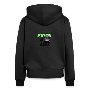 Pride 4 life - Sweat à capuche zippé Premium bio Femme - noir - Dos - Julia (174cm)