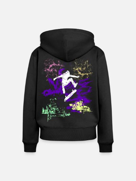 Skater - Frauen Premium Bio Zip Hoodie - Schwarz