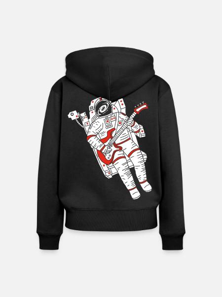 Astronautengitarrist - Frauen Premium Bio Zip Hoodie - Schwarz