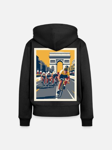 Paris Sprint – Radfahrer-Erinnerung - Frauen Premium Bio Zip Hoodie - Schwarz
