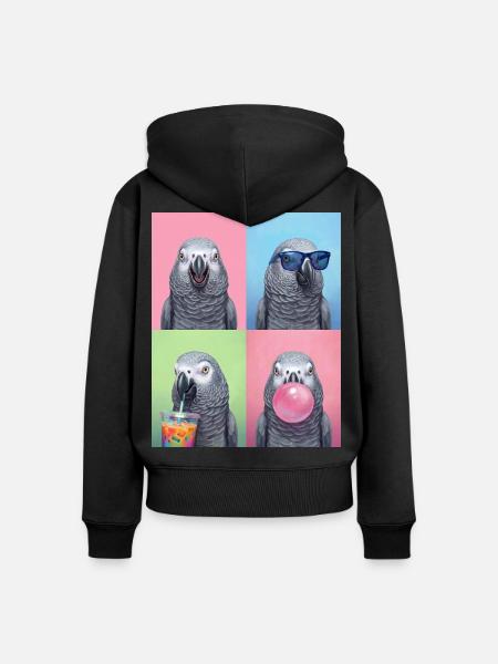 Graupapageien Graupapagei - Frauen Premium Bio Zip Hoodie - Schwarz