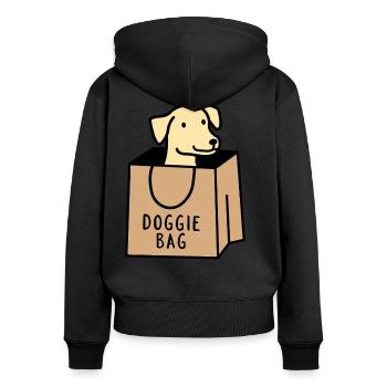 Doggie Bag - Women's Premium Organic Zip Hoodie - black - Back - Julia (174cm)