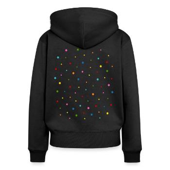 Konfetti - Frauen Premium Bio Zip Hoodie - Schwarz - Hinten - Julia (174cm)