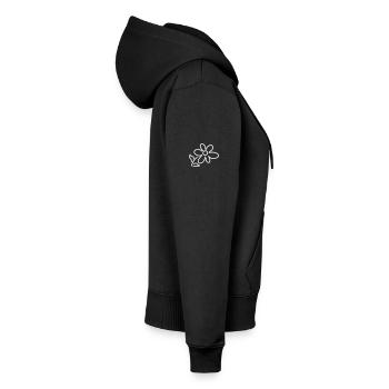 iYpsilon Blume - Frauen Premium Bio Zip Hoodie - Schwarz - Rechts - Julia (174cm)
