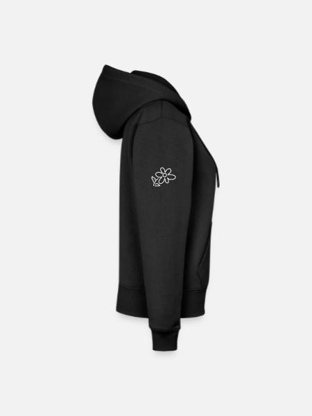 iYpsilon Blume - Frauen Premium Bio Zip Hoodie - Schwarz - Rechts