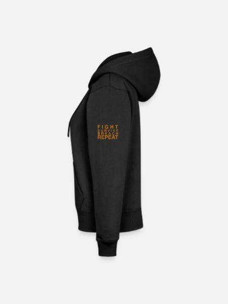 Fight Survive Breach Repeat Motiv - Frauen Premium Bio Zip Hoodie - Schwarz