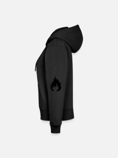 Flamme - Frauen Premium Bio Zip Hoodie - Schwarz