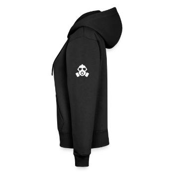 masque à gaz - Sweat à capuche zippé Premium bio Femme - noir - Gauche - Julia (174cm)