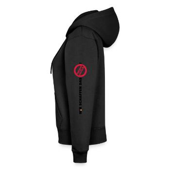 Wir schaffen das nicht lang Arm Flagge Deutschland - Frauen Premium Bio Zip Hoodie - Schwarz - Links - Julia (174cm)