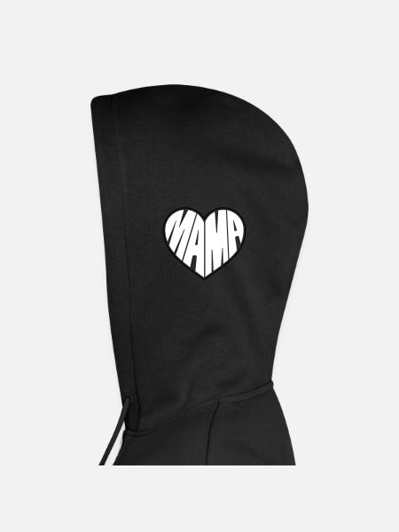 Mama Herz Muttertag Mutterherz - Frauen Premium Bio Zip Hoodie - Schwarz - Kapuze links