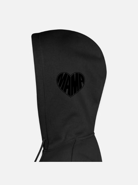Mama Herz Muttertag Mutterherz - Frauen Premium Bio Zip Hoodie - Schwarz - Kapuze links