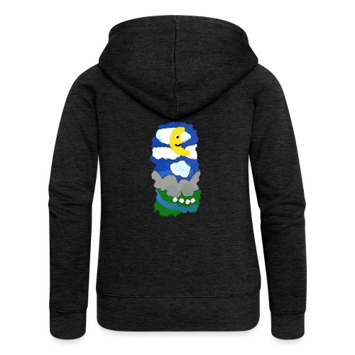 smiling moon and funny sheep - Women's Premium Hooded Jacket