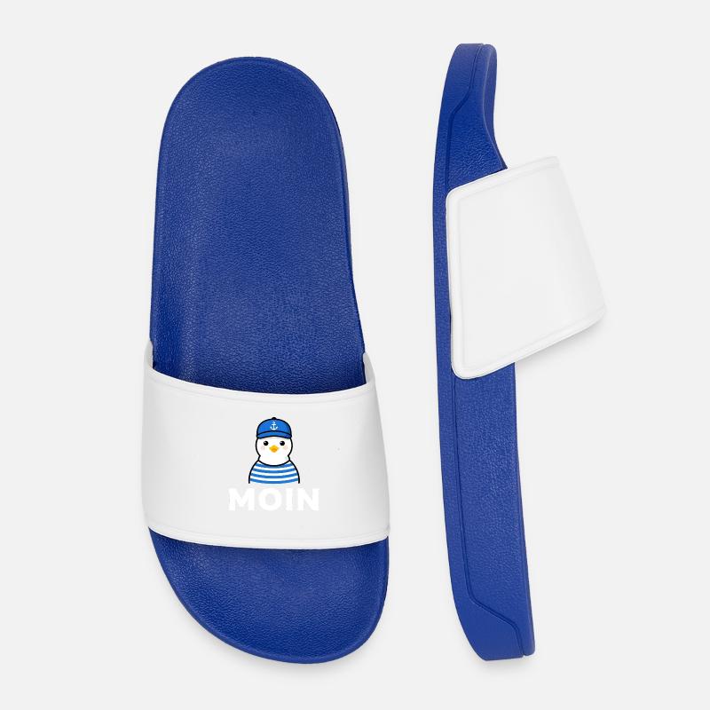 Moin Möwe im Sailor-Stil - Kinder Badelatschen - Königsblau