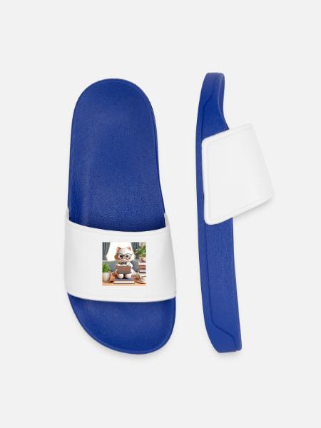 Chat d’ordinateur 3D - Claquettes enfant - bleu roi