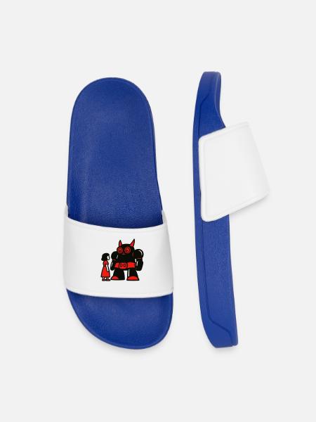 Girl and Robot - Kids’ Pool Sliders - royal blue
