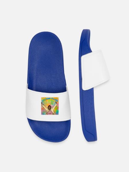 It's time to live - Kids’ Pool Sliders - royal blue