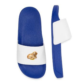 Illustration de la position allongée du Golden Retriever - Claquettes enfant - bleu roi - Devant