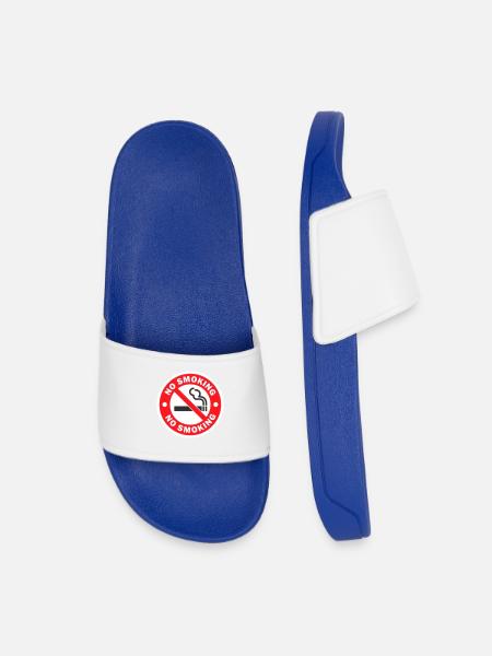 Aufkleber zum Rauchverbotswarnschild - Kinder Badelatschen - Königsblau
