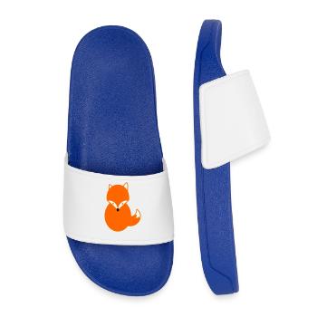 Renard aux cheveux roux - Renard de conception de bande dessinée Kawaii drôle - Claquettes enfant - bleu roi - Devant