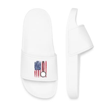 Banjo USA Flagge - Kinder Badelatschen - Weiß - Vorne