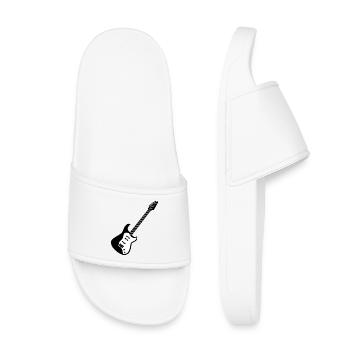 e-Gitarre Symbol Musik Gitarren Musiker Band icon - Kinder Badelatschen - Weiß - Vorne