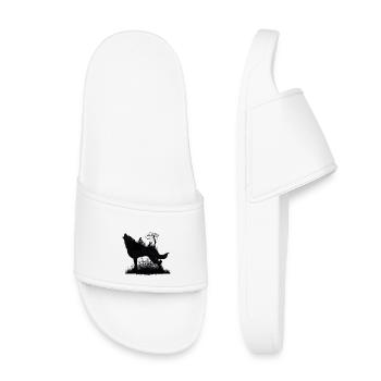 Wolf stürzt mit der Fee in der Nacht - Kinder Badelatschen - Weiß - Vorne