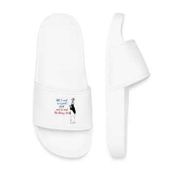 Un bon livre et Mr Darcy - Claquettes enfant - blanc - Devant